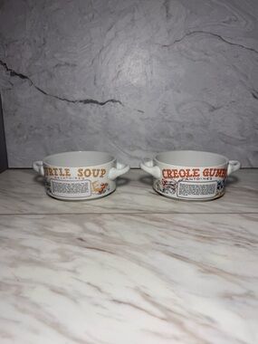 Vintage Ljungberg Collection Soup Bowls Turtle Soup & Gumbo (Set of 2)